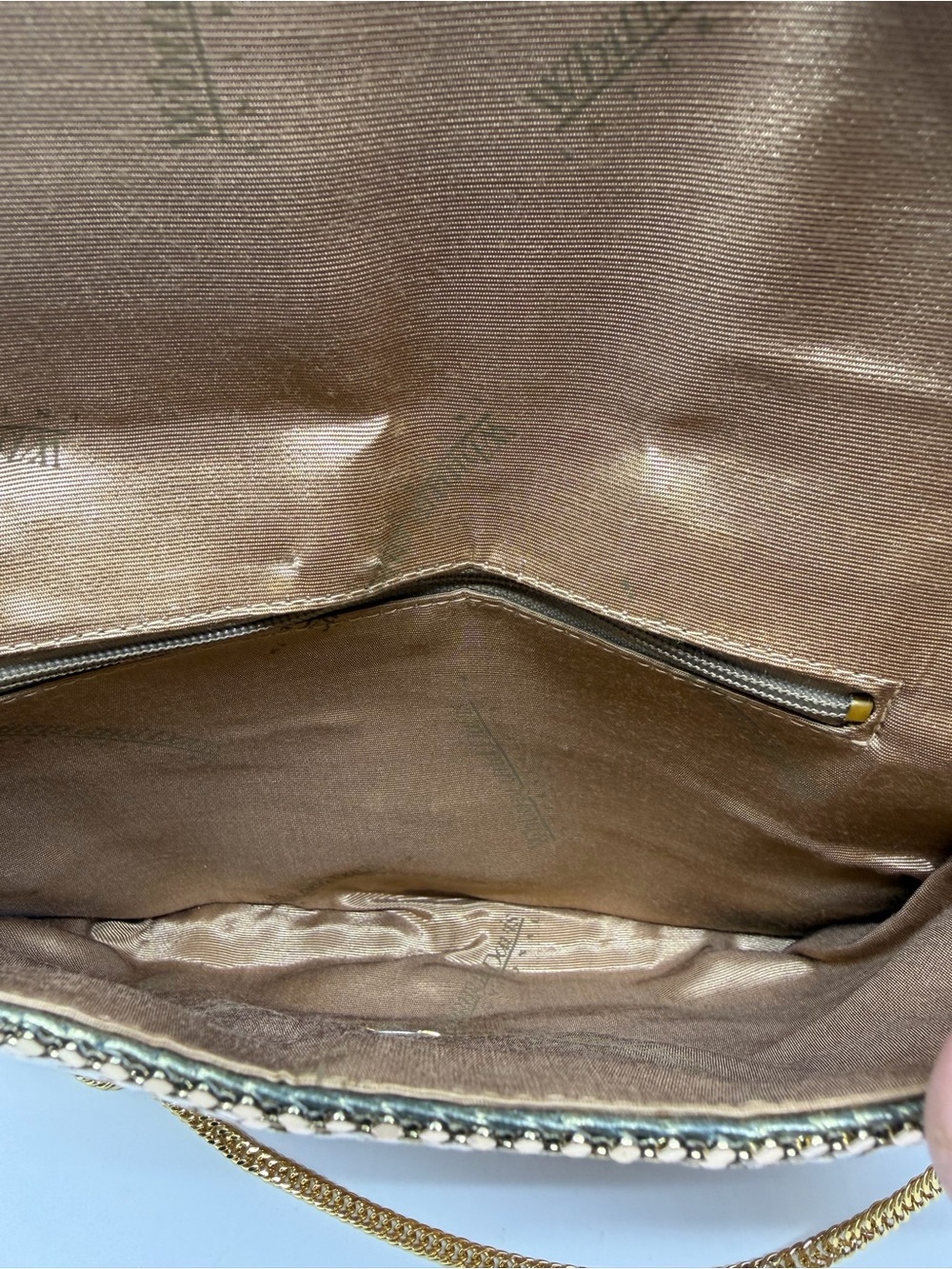 Whiting & Davis Gold Mesh Envelope Shoulder Bag with Chain Strap - Picture 8 of 8